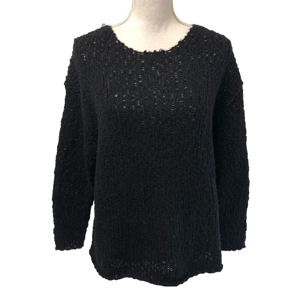 The Group Aritiza Sweater Jumper Womens 2XS Black Chunky Open Knit Oversize
